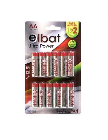 Elbat - Pack de 12 Piles Alcalines LR6/AA