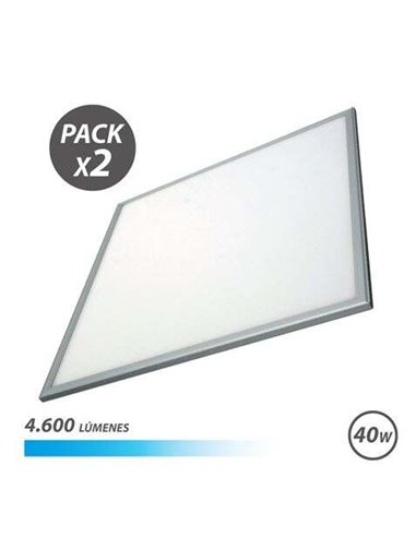 Elbat - Pack 2 Panneaux LED 60X60 40W 4600LM Lumière Froide