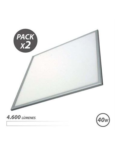 Elbat - Pack 2 Panneaux LED 60X60 40W 4600LM - Couleur Blanc