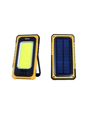 Elbat - Lampe de Poche Solaire LED Rechargeable - Crochet et Aimant - Cob 10W 800LM - Couleur Noir