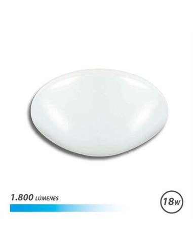 Elbat - Plafonnier LED - Puissance : 18W - Lumens : 1800 - Lumière froide : 6500K - Ac 175-265V - Diamètre : 30cm - Angle : 180º