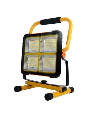 Elbat - Spot Solaire LED 80W 650lm - Panneau Solaire Intégré 6V, 3W - Batterie 3,2V, 10000mAh - Angle d'éclairage 360º - Support