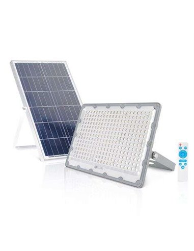 Elbat - Spot Solaire Led 200W - 3600LM - Lumière Froide 6500K - Autonomie jusqu'à 2 Jours - Télécommande - IP67