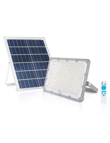 Elbat - Spot Led Solaire 100W - 2700LM - Lumière Froide 6500K - Autonomie jusqu'à 2 Jours - Télécommande - IP67