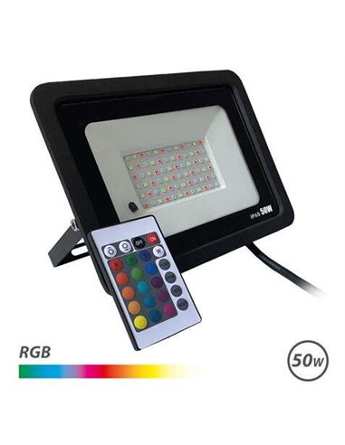 Elbat - Spot Led RGB 50W - Télécommande - IP65 - Idéal pour l'extérieur