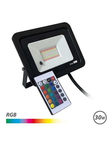 Elbat - Spot Led RGB 30W - Télécommande - IP65 - Idéal pour l'extérieur