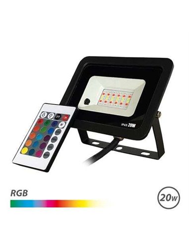 Elbat - Spot Led RGB 20W - Télécommande - IP65 - Idéal pour l'extérieur