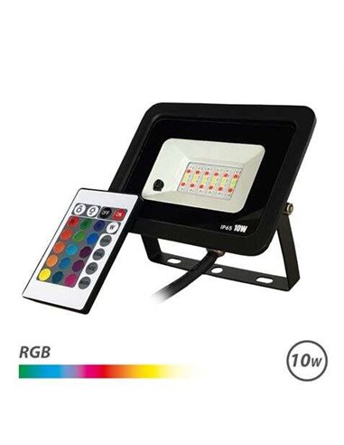 Elbat - Spot Led RGB 10W - Télécommande - IP65 - Idéal pour l'extérieur