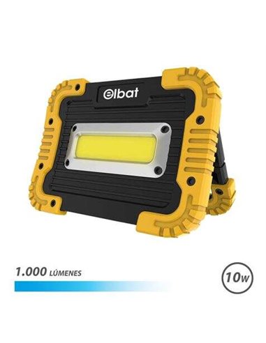 Elbat - Spot Led Rechargeable 10W - 1000 Lumens - Lumière Froide 6500K - Batterie 4400mAh - Autonomie de 5 à 6 heures