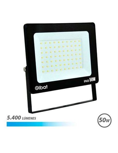 Elbat - Spot LED 50W - Puissance: 50W - Lumens: 5400 - 6 500K Lumière Froide - 30 000 - 50 000 Heures de Vie - Angle 120º - Prot