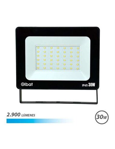 Elbat - Spot LED 30W - Puissance : 30W - Lumens : 2900 - 6 500 K Lumière Froide - 30 000 - 50 000 Heures de Vie - Angle 120º - P