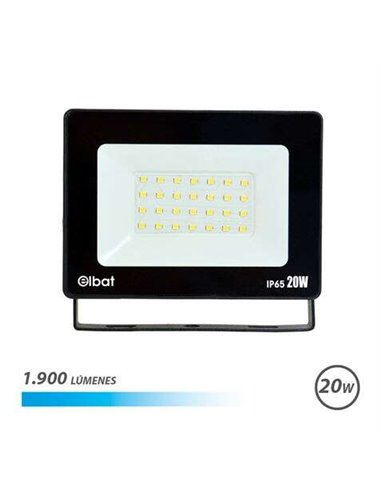 Elbat - Spot LED 20W - Puissance : 20W - Lumens : 1900 - 6 500 K Lumière Froide - 30 000 - 50 000 Heures de Vie - Angle 120º - P