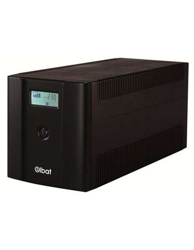 Elbat - Delta UPS 2000VA USB - Écran LCD - 4x Shuckos - Stabilisateur AVR - Fonction démarrage à froid