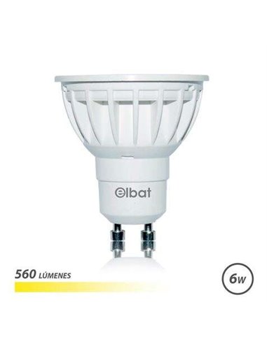 Elbat - Ampoule LED GU10 6W 560LM Lumière Chaude - Économie d'énergie - Longue durée de vie - Installation facile - Couleur Blan