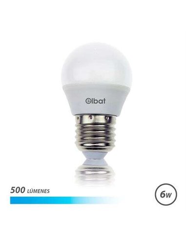 Elbat - Ampoule LED G45 E27 6W 500 Lumens - Lumière Froide - Couleur Blanc