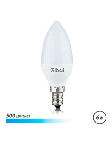 Elbat - Ampoule LED C37 6W 500LM E14 Lumière Froide - Économie d'énergie - Longue Durée de Vie - Installation Facile - Couleur B