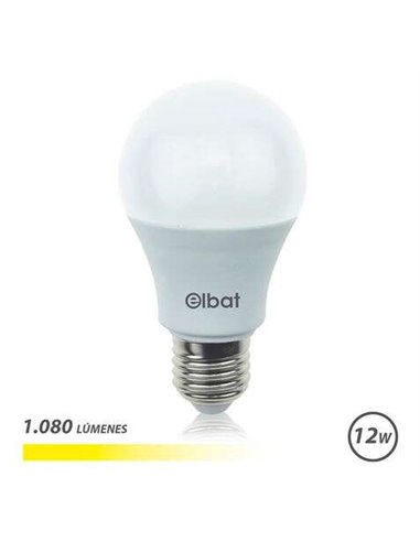 Elbat - Ampoule LED A60 - 12W - 1080LM - E27 - Lumière Chaude - Couleur Blanc Chaud