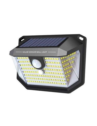 Elbat - Apli-que Solaire LED 150lm avec 3 Côtés Lumineux - Détecteur de Mouvement - Panneau Solaire Intégré 5,5V, 0,33W - Batter