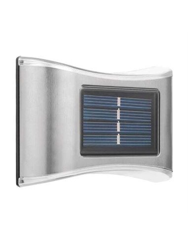 Elbat - Apli-que Solar LED 150lm - Panneau Solaire Intégré 2V, 120mAh - Batterie 1,2V, 600mAh - Boîtier Inox