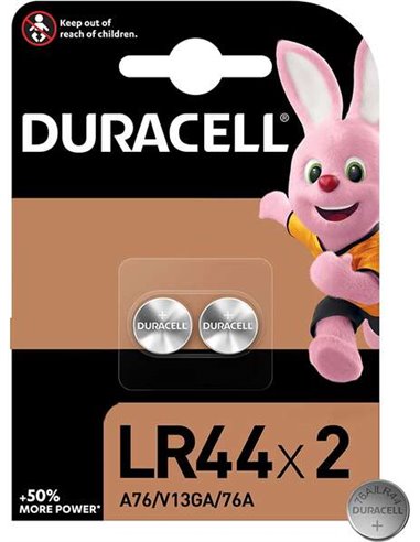 Duracell - Piles bouton alcalines LR44 76A/A76/V13GA 1,5V - 2 unités