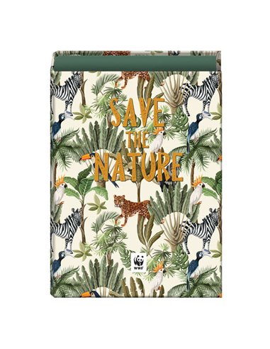 Dohe - Classeur 4 anneaux WWF Save the Nature Format Folio - Couverture cartonnée lignée - Anneaux nickelés 40 mm