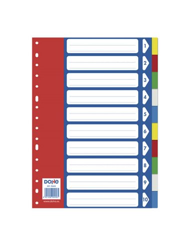 Dohe - Intercalaires pour dossiers et dossiers à anneaux - 120 microns - Multi-percés 16 trous - Sachet individuel autocollant