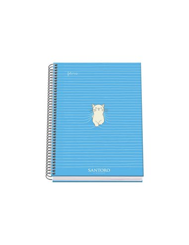 Dohe - Cahier à Spirale Relié Santoro Felines - Format A5 de 100 Feuilles 90gr - Feuilles Microperforées avec 2 Trous - Grille 5