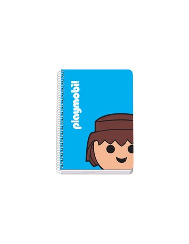 Dohe - Cahier à Spirale Playmobil A5 Grille 4x4 80 feuilles en Papier Offset 90gr - Couverture imprimée en quadri et contrecollé