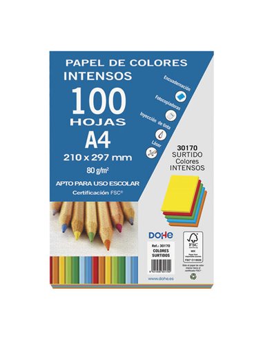 Dohe - Papier multifonction 80 g - Convient aux photocopieurs, imprimantes laser et jet d'encre - Couleurs assorties