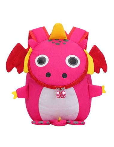 Dohe - Sac à dos pour enfant modèle Dragon Rose - Compartiment avec fermeture éclair - Poche intérieure rembourrée - Sangles ren