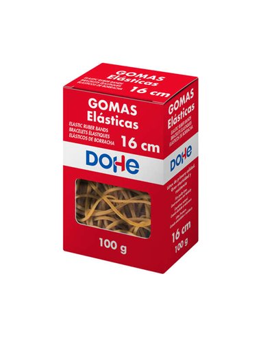 Dohe - Gomme Résistante - Longueur 16mm - En Latex Hautement Élastique - Boîte de 100gr