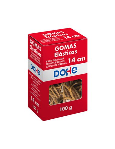 Dohe - Gomme Résistante - Longueur 14cm - En Latex Hautement Élastique - Boîte de 100gr