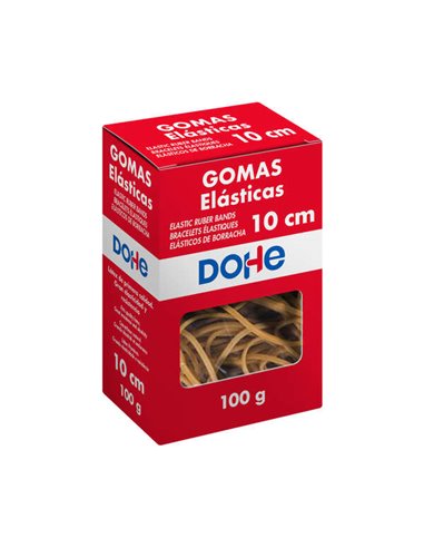 Dohe - Gomme Résistante - Longueur 10cm - En Latex Hautement Élastique - Boîte de 100gr