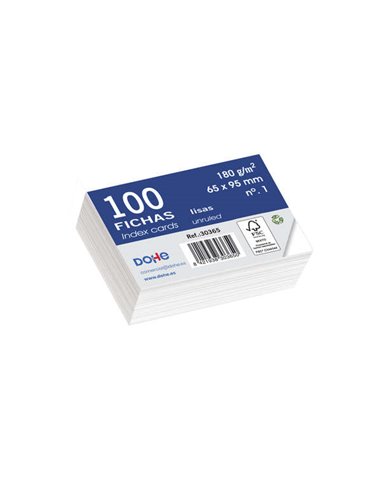 Dohe - Jetons de papier cartonné offset blanc - 180g - Paquet de 100 unités