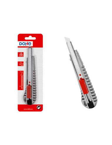 Dohe - Cutter Inox - Lames Acier Coupées - Système de Verrouillage de Lame - Blister Individuel