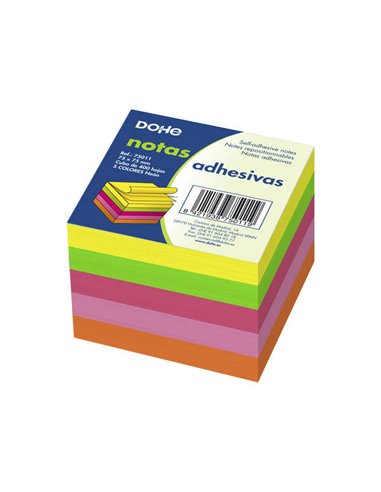 Dohe - Cubes de notes repositionnables - 75mmx75mm - Cube de 400 feuilles - Papier 75gr - Idéal pour le bureau et l'école