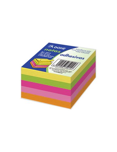 Dohe - Cubes de notes repositionnables - 75 mm - Cube de 250 feuilles - Papier 75gr - Idéal pour le bureau et l'école