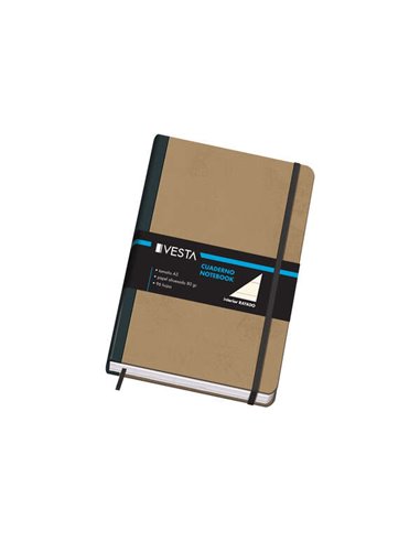 Dohe - Carnet en Carton à Pointes Arrondies - 96 Feuilles de Papier 80gr - Couverture en Trois Pièces avec Support en Tissu - Fe