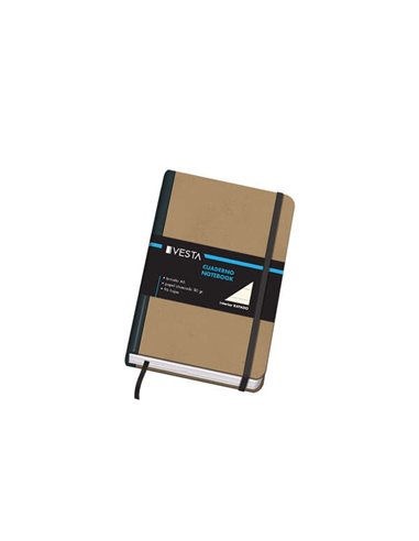 Dohe - Carnet en Carton à Pointes Arrondies - 96 Feuilles de Papier 80gr - Couverture en Trois Pièces avec Support en Tissu - Fe