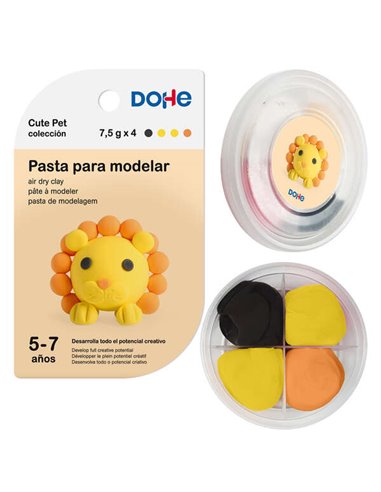 Dohe - Pâte à modeler Lion Cute Pet Collection - Légère et flexible - Convient aux enfants de 5 à 7 ans