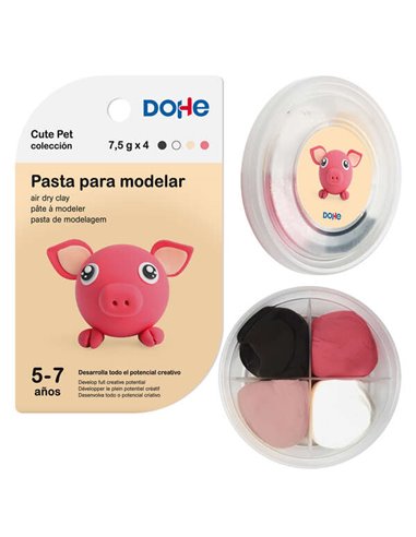 Dohe - Pâte à modeler Cochon Cute Pet Collection - Légère et flexible - Convient aux enfants de 5 à 7 ans