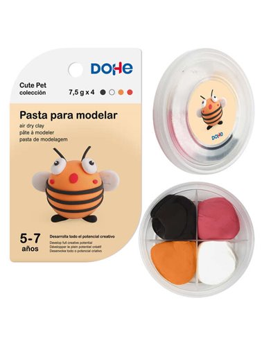 Dohe - Pâte à modeler Cute Pet Collection Bee - Légère et flexible - Convient aux enfants de 5 à 7 ans