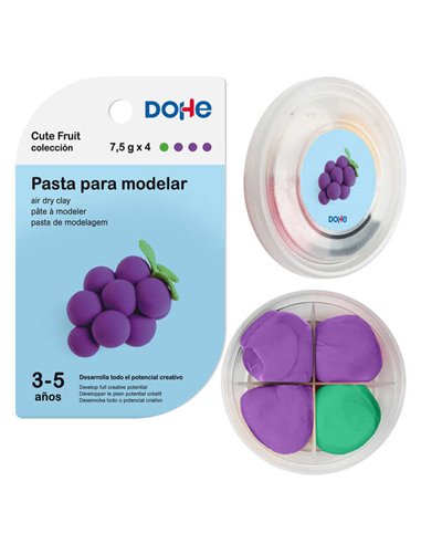 Dohe - Pâte à Modeler Raisins Collection Fruits Mignons - Légère et Flexible - Convient aux Enfants de 3 à 5 Ans