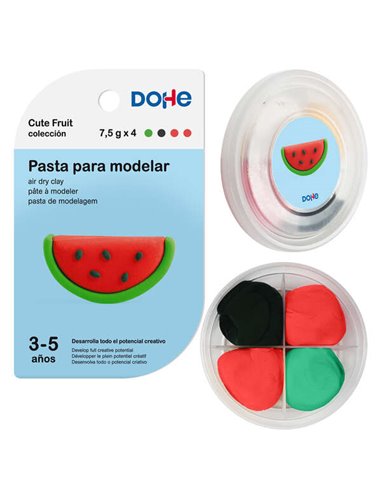 Dohe - Pâte à Modeler Pastèque Cute Fruit Collection - Légère et Flexible - Convient aux Enfants de 3 à 5 Ans