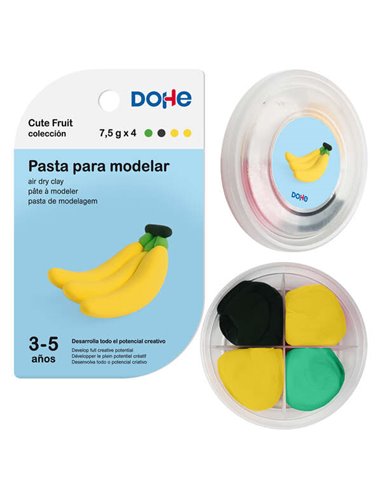 Dohe - Pâte à Modeler Banane Cute Fruit Collection - Légère et Flexible - Convient aux Enfants de 3 à 5 Ans