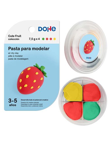 Dohe - Pâte à modeler Cute Fruit Collection Fraise - Légère et flexible - Convient aux enfants de 3 à 5 ans