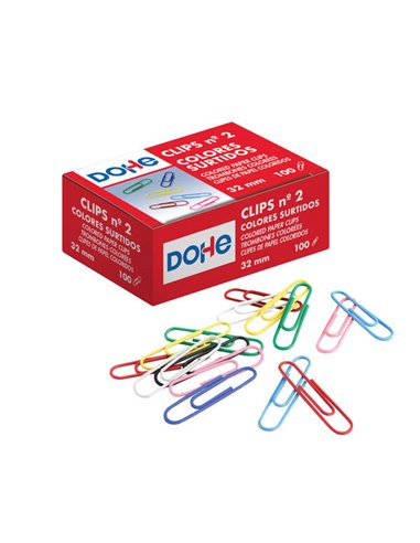 Dohe - Clips en Métal Laminé - Numéro 2 - Couleurs Assorties - Résistantes et Durables