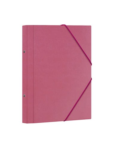 Dohe - Dossier Classeur 12 Départements - Format Folio - Carton Laminé - Fermeture avec Elastiques - Coloris Rose