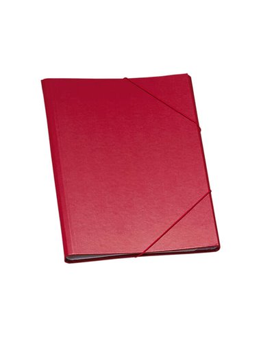 Dohe - Dossier Classeur 12 Départements - Format Folio - Carton Laminé - Fermeture avec Elastiques - Coloris Rouge