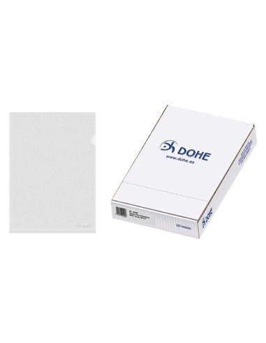 Dohe - Boite de 100 Dossiers Ongles Basic 100 Microns - Format A4 - Transparent